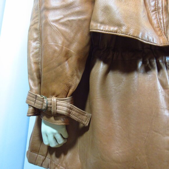 Vintage Damselle Made in USA Womens Leather Jacket Coat S Fur Collar ThermoLite - Picture 7 of 16